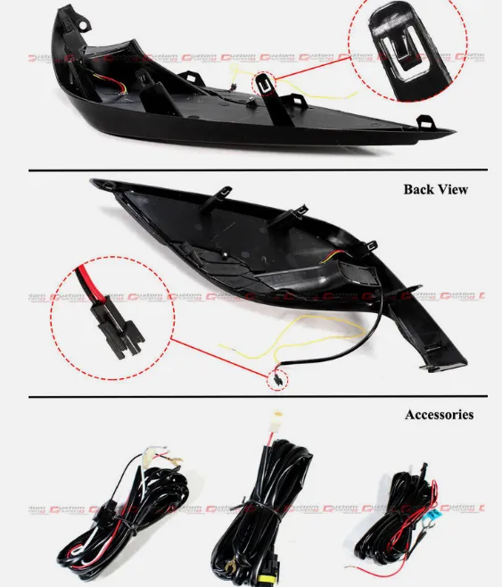 Sequence bezel cover + clear lens LED fog light kit