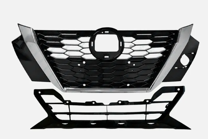 Front upper and lower bumper grille assembly