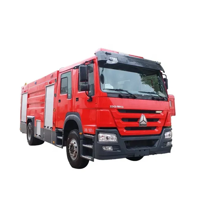 4X2 HOWO 500kg Dry Powder Tank Fire Truck with 2000 Gallons Water Tank