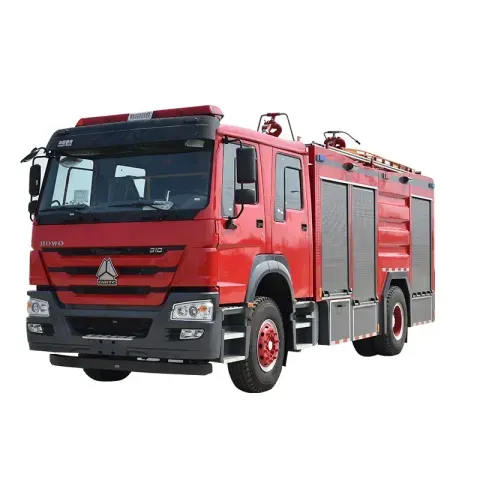 4X2 HOWO 500kg Dry Powder Tank Fire Truck with 2000 Gallons Water Tank