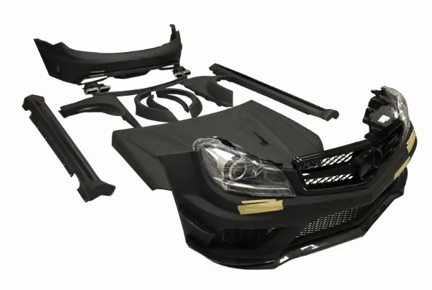 Suitable for Mercedes Benz W204C63 wide body surround front bumper and rear bumper side skirt hood leaf plate