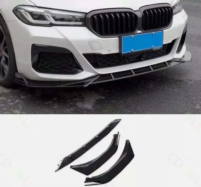 Dry Carbon Fiber Front Bumper Lip Chin Spoiler For BMW 5 Series G30 2021-2022
