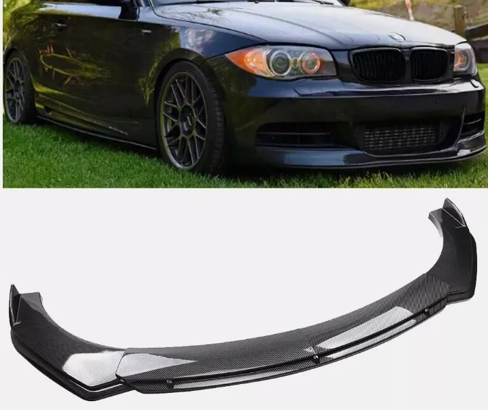 For 07-13 BMW 1 Series E82 Front Bumper Lip Splitter Spoiler Carbon Fiber Look