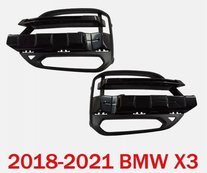 New Bumper Grilles For 2018-2021 BMW X3 Front Driver & Passenger Side Black 2Pc