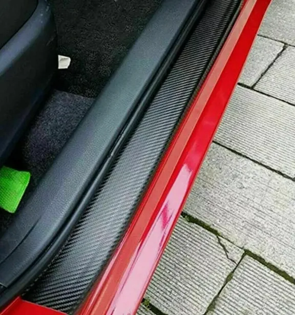 4PCS Black Rubber Door Scuff Sill Cover Panel Step Protector For Car Accessories