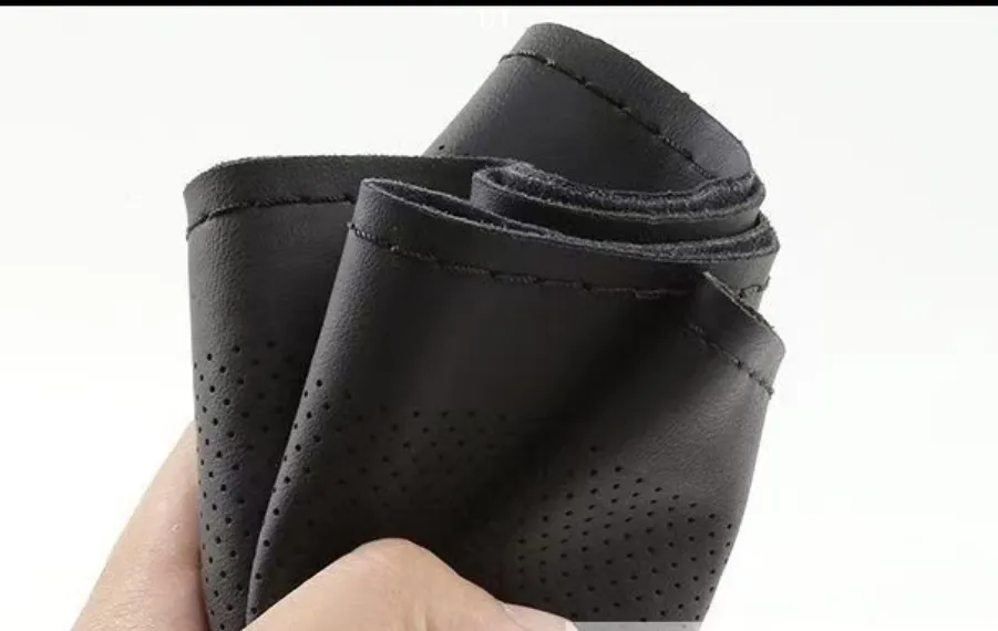 Steering wheel cover, leather anti slip and sweat absorbing car steering wheel cover