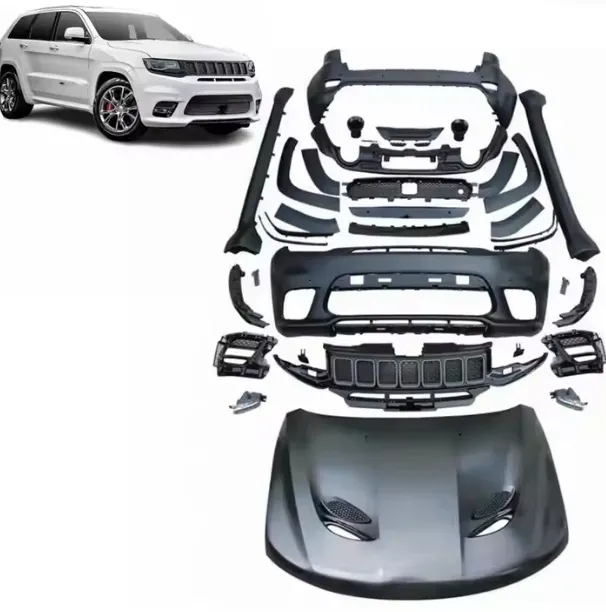 new style upgrade body kit auto parts front rear complete bumper kit with hood for Grand Cherokee SRT8 2017-2020