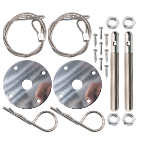 Engine hood fixed lock pull cord type