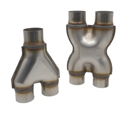 Y-type tee H-type universal adapter muffler inlet and outlet vent nozzles