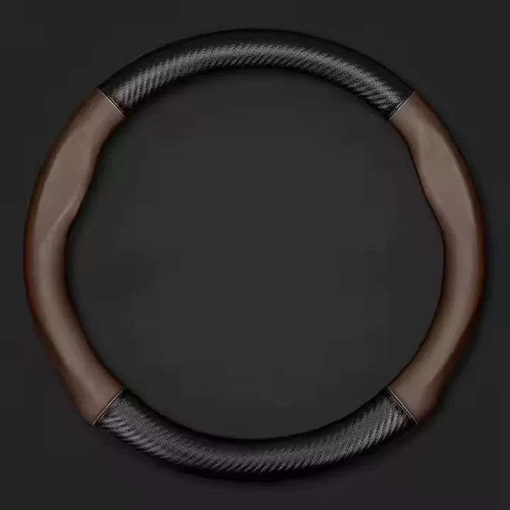 Custom logo carbon fiber leather universal car steering wheel covers for mercedes-benz bmw audi toyota honda nissan hyundai ford