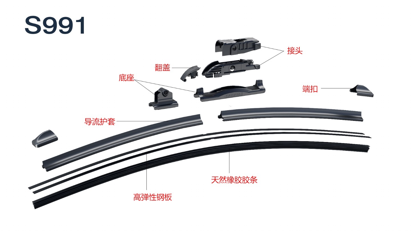 DeerxuaN S199 Universal Soft Wiper Blade Windshield Wiper Blade Easy Installation with Custom Package Long Lasting Durability