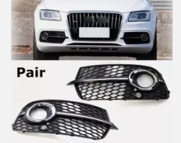 Pair Front Bumper Fog Light Grill Cover Cap Trim For 2013-2017 Audi Q5 S-Line