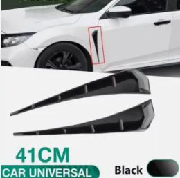 Car Universal Black Personality Modified Side Air Outlet Hood Leaf Board Sticker