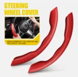15'' inch Fiber Carbon Red Car Steering Wheel Cover Leather Suitable for Mercedes Benz