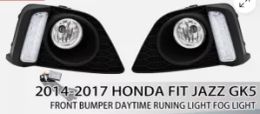 Suitable for 2015-2017 Honda Fit Jazz GK5 DRL Front Bumper LED Driving Fog Lights Lamps