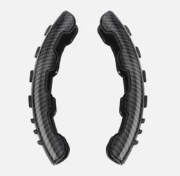 2x Carbon Fiber Non-Slip Car Steering Wheel Booster Cover Trim Black Accessories