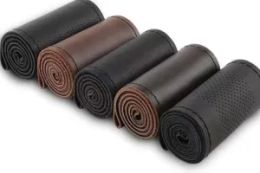 Steering wheel cover, leather anti slip and sweat absorbing car steering wheel cover