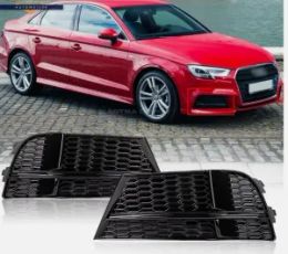 2X Front Bumper Fog Light Honeycomb Grill Cover for Audi A3 8V S-Line 2016-2020