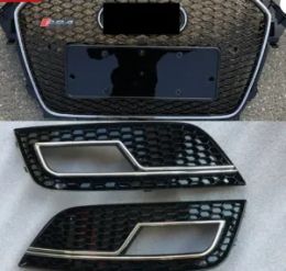 For 2013 -2016 Audi A4 B8.5 RS4 S4 Front Henycomb Bumper Grill grille+Fog grill