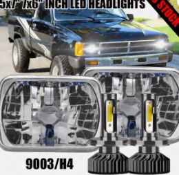 1Pair 7x6" LED Headlights H4 Hi-Lo Suitable for 1988-1997 Toyota Hilux Pickup 1982-1995
