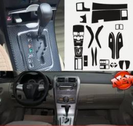 Car Interior Full Set Carbon Fiber Sticker Trims Suitable for Toyota Corolla 2007-2013