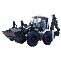 Backhoe Loader With Four-Wheel Steering