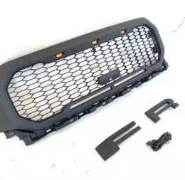 2021Matte Black Front Grill Raptor Style W/LED Amber Fit For Ford