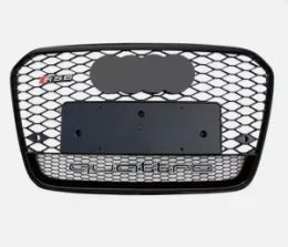 FRONT MESH RS6 STYLE BUMPER HOOD GRILLE BLACK FOR 2012-2015 AUDI A6 C7 QUATTRO