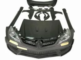 Suitable for Mercedes Benz W204C63 wide body surround front bumper and rear bumper side skirt hood leaf plate