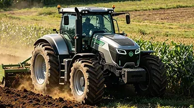 Wheeled Tractors Driving Agricultural